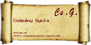 Csépány Gyula névjegykártya