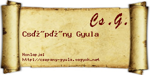 Csépány Gyula névjegykártya